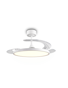 Plafonnier ventilateur KASFJORD LED blanc mat grand format