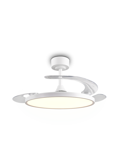 Plafonnier ventilateur KASFJORD LED blanc mat grand format