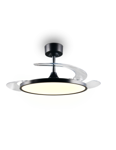 Plafonnier ventilateur KASFJORD LED noir mat grand format