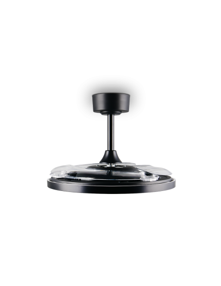 Plafonnier ventilateur KASFJORD LED installé dans intérieur contemporain