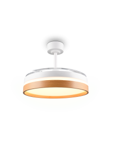 Plafonnier ventilateur VOLDA LED blanc grand format 106 cm