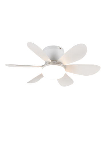 Plafonnier ventilateur LUND LED blanc mat ultra compact