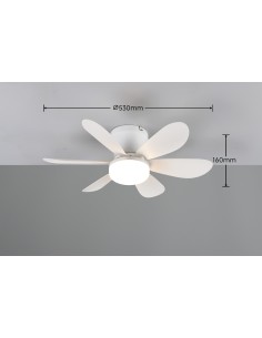 Plafonnier ventilateur LUND LED blanc mat ultra compact 2