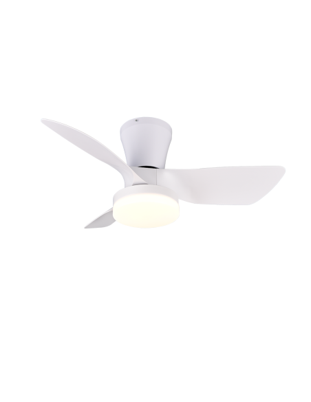 Ventilateur de plafond LED RANDERS blanc mat 20W design classique