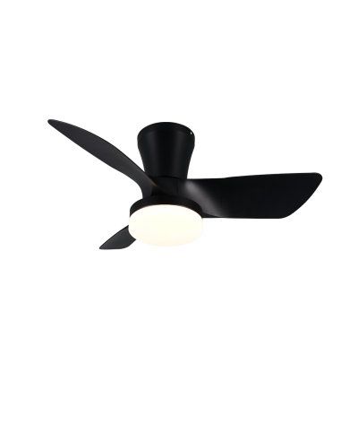 Ventilateur de plafond LED RANDERS noir mat design moderne 20W