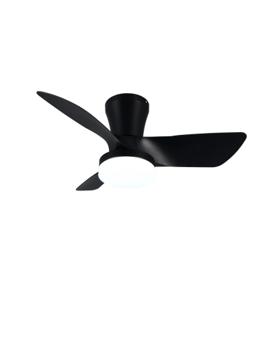 Ventilateur plafond 6 vitesses noir mat RANDERS pour intérieur moderne