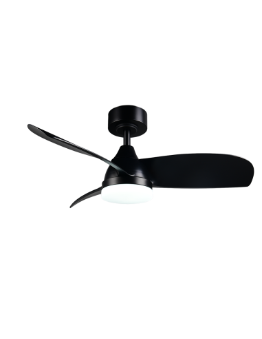 Plafonnier ventilateur LED HELSINKI noir mat design moderne 20W