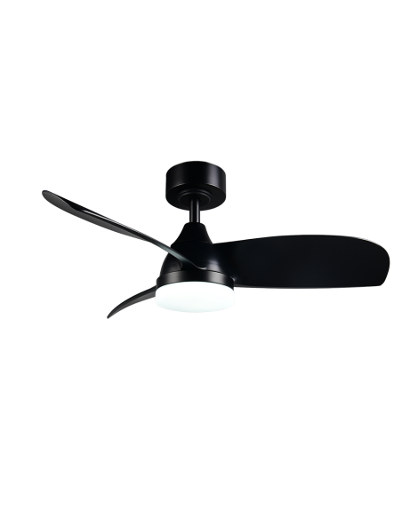 Plafonnier ventilateur LED HELSINKI noir mat design moderne 20W