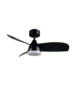 Plafonnier ventilateur LED HELSINKI noir mat design moderne 20W 2