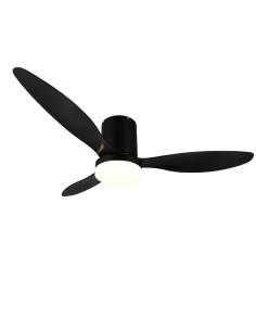 Ventilateur plafond LED GÖTEBORG noir mat 132 cm design moderne