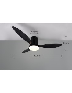 Ventilateur plafond LED GÖTEBORG noir mat 132 cm design moderne 2