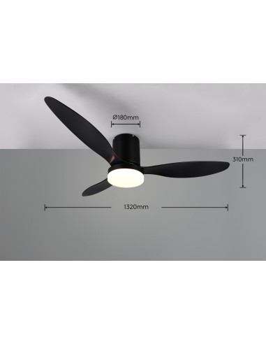 Ventilateur de plafond noir LED CCT 2700K à 6500K GÖTEBORG