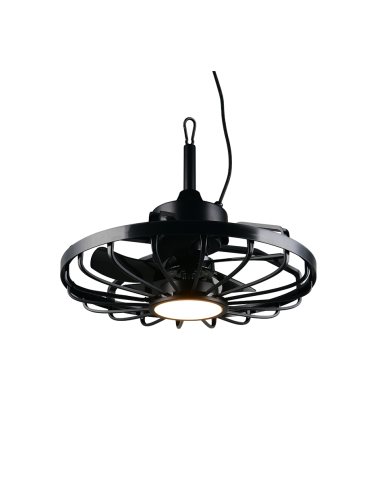 Ventilateur plafond LED OSLO noir IP44 design moderne 20W