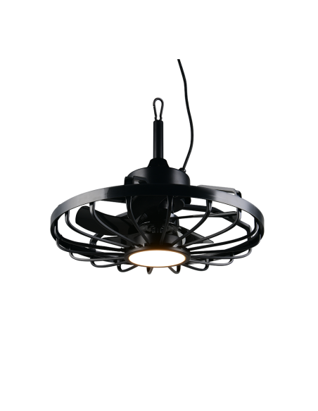 Ventilateur plafond LED OSLO noir IP44 design moderne 20W