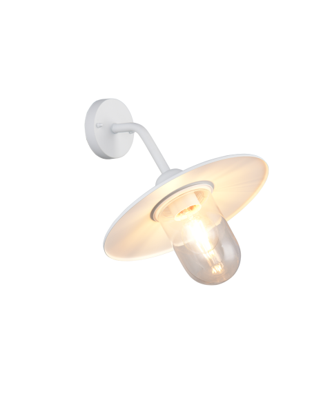 Applique extérieure BRENTA blanc mat avec verre transparent