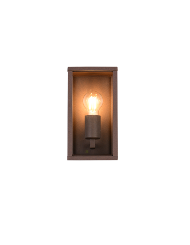 Luminaire extérieur GARONNE en aluminium rouille et verre transparent