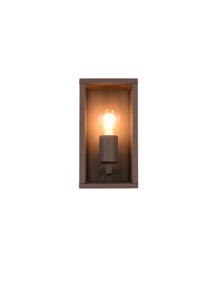 Luminaire extérieur GARONNE en aluminium rouille et verre transparent