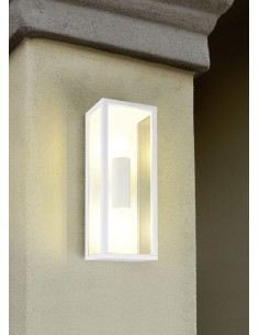 Applique extérieure GARONNE blanc mat avec verre transparent 2