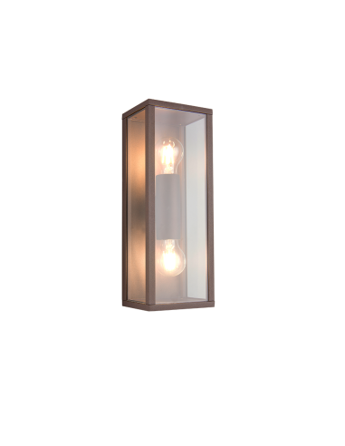 Applique extérieure GARONNE rouille 2xE27 avec verre transparent