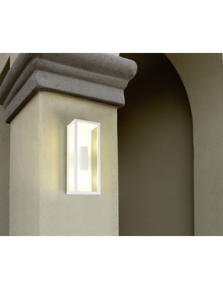 Applique murale extérieure GARONNE IP44 blanc mat verre transparent