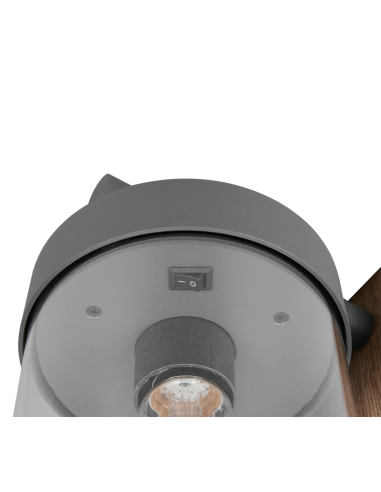 Luminaire extérieur SAMBESI effet bois avec allumage automatique