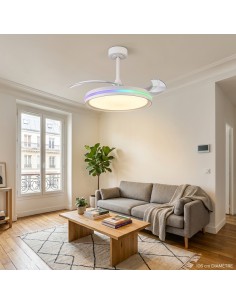 Ventilateur plafond Diam.106cm 3000/6000K 50W Blanc - Mantra - Rafaga 2