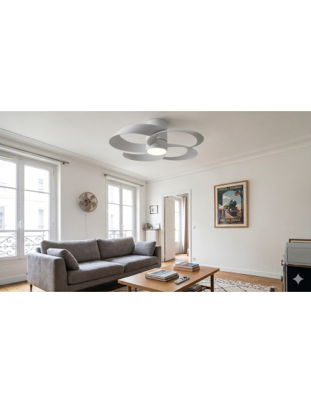 Ventilateur plafond Diam.65cm 2700/5000K 24W 2000LM Blanc-Mantra-Rose