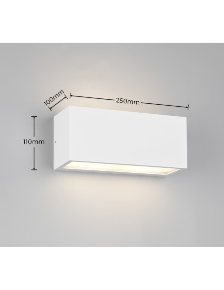 Luminaire extérieur MAYENNE blanc mat pour entrée et terrasse avec lumière haut bas
