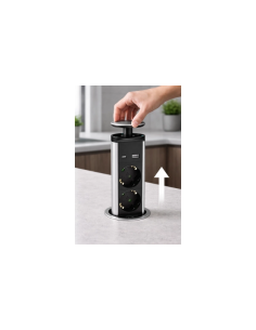 Prise triple de type A+C avec câble de 1,5mm, noire - Optonica 2