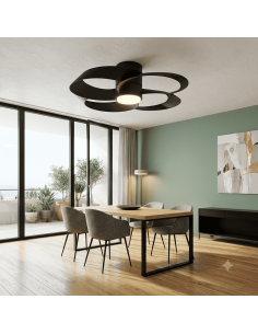 Ventilateur plafond Diam. 65 cm 2700/5000K 24W 2000LM Noir - Mantra - Rose 2