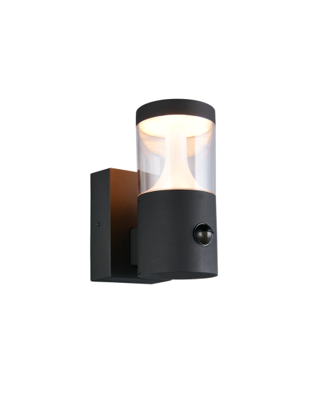 Applique extérieure LED Tagus anthracite avec détecteur de mouvement IP54