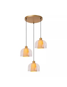 Suspension ronde 3xE27 60W Dimmable Transparent - Lucide - Gunhild