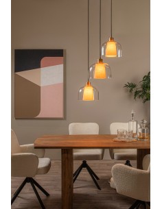Suspension ronde 3xE27 60W Dimmable Transparent - Lucide - Gunhild 2