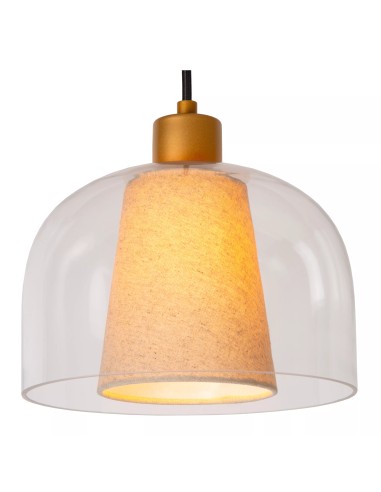 Suspension ronde 3xE27 60W Dimmable Transparent - Lucide - Gunhild