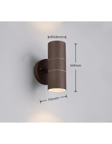 Luminaire mural TURIA aluminium IP44 pour façade et entrée