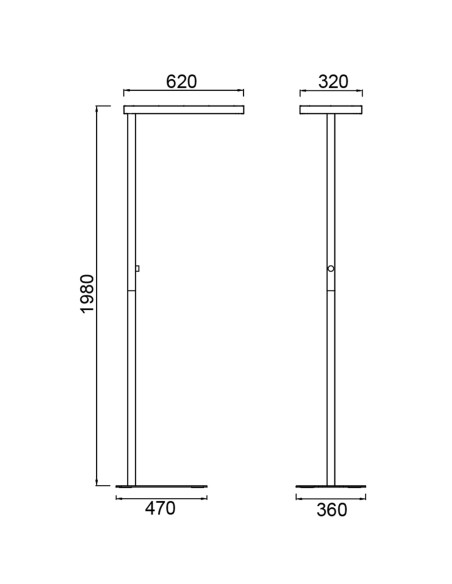 Lampadaire 55W 6250LM 4000K Aluminium Blanc - Mantra - Marsala