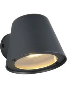 Applique extérieure BENI anthracite avec diffuseur en verre transparent