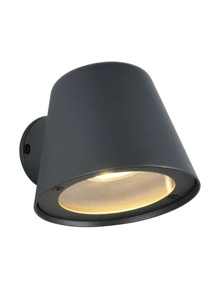 Applique extérieure BENI anthracite avec diffuseur en verre transparent