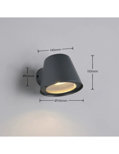 Luminaire mural BENI GU10 design conique moderne pour façade extérieure