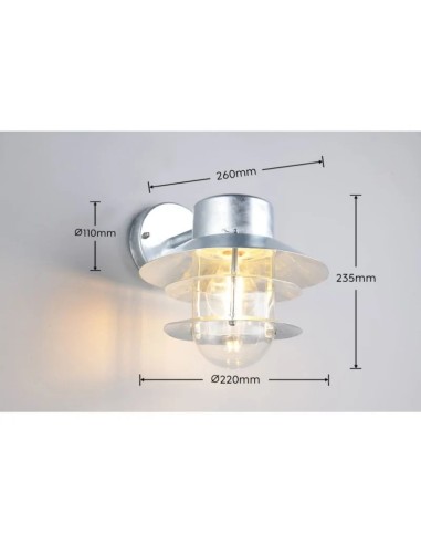 Détail applique extérieure RUVUMA E27 diffuseur verre transparent éclairage doux
