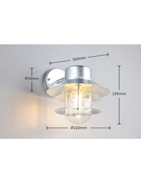 Détail applique extérieure RUVUMA E27 diffuseur verre transparent éclairage doux