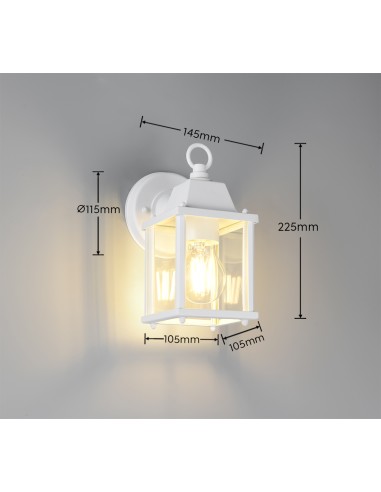 Applique MIRANDE E27 verre transparent éclairage doux extérieur blanc