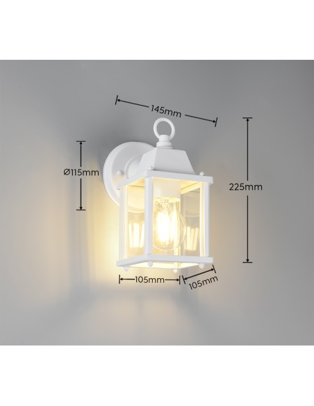 Applique MIRANDE E27 verre transparent éclairage doux extérieur blanc