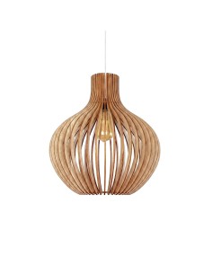 Suspension Led teinté chêne Diam. 38cm 1xE27 12 W - Atelier Loupiote - Céleste