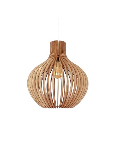 Suspension Led teinté chêne Diam. 38cm 1xE27 12 W - Atelier Loupiote - Céleste