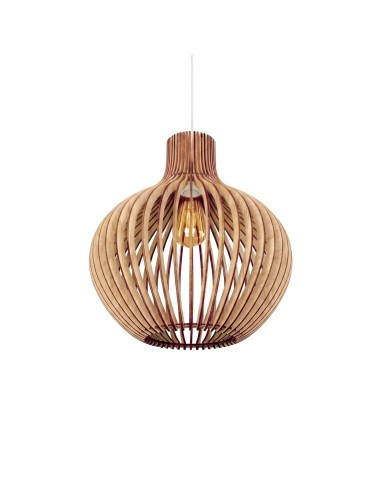 Suspension Led teinté chêne Diam. 38cm 1xE27 12 W - Atelier Loupiote - Céleste