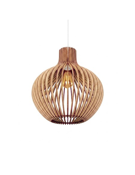 Suspension Led teinté chêne Diam. 38cm 1xE27 12 W - Atelier Loupiote - Céleste