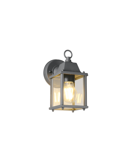 Applique murale extérieure MIRANDE anthracite avec diffuseur en verre transparent