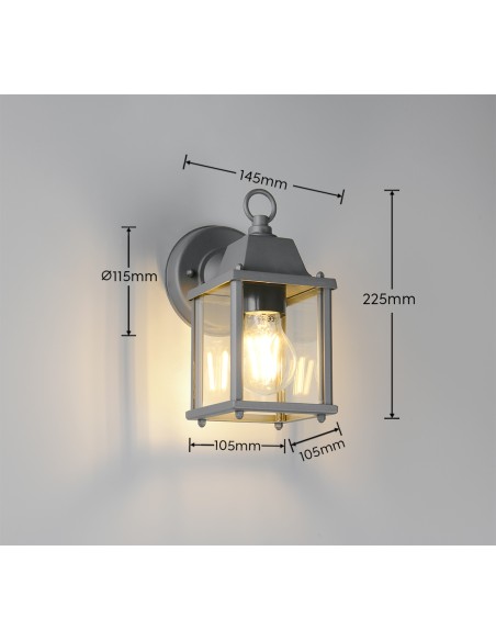 Luminaire extérieur MIRANDE E27 style nostalgique pour façade et entrée