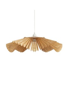 Suspension Led teinté chêne Diam. 76 cm 1xE27 12 W - Atelier Loupiote - Rose
